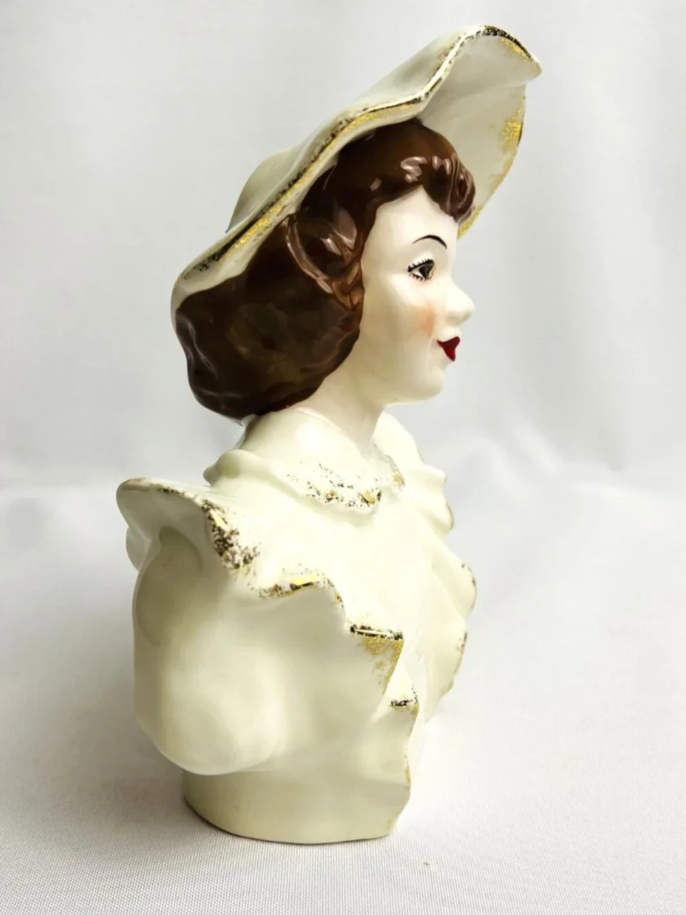 Florence Ceramics 1950s Head Vase Vintage Figurine Fern California USA  7